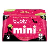 Bubly - Mini BooBerry Lime Sparkling Water, 222mL Cans, 6 Each