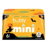 Bubly - Mini Tropical Potion Sparkling Water, 222mL Cans, 6 Each