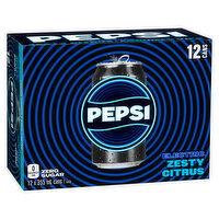 Pepsi - Electric Zesty Citrus Zero Sugar Cola, 355mL Cans, 12 Each