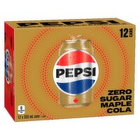 PEPSI - Zero Sugar - Maple Soda, 355 mL Cans, 12 Each