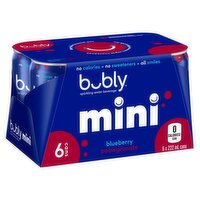 Bubly - Mini Blueberry Pomegranate Sparkling Water, 222 mL Cans, 6 Each