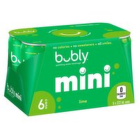 Bubly - Mini Lime Sparkling Water, 222mL Cans, 6 Each