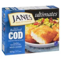 Janes - Cod Fillets - Tavern Battered, 615 Gram