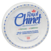 Royal Chinet - Flower & Leaf Lunch Plates 8 3/4 Inch, 20 Each