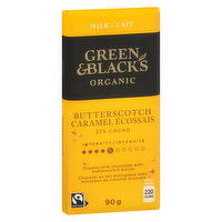 GREEN & BLACK'S - Organic Milk Chocolate - Butterscotch Caramel, 90 Gram