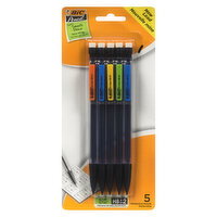 BIC - Extra Smooth 0.7mm Mechanical Pencils with Erasers, 5 Each