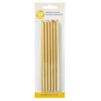 wilton - Birthday Candle, Tall Gold, 12 Each