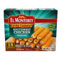 EL MONTEREY - Extra Crunchy Chicken Taquitos, 18 Pack, 588 Gram