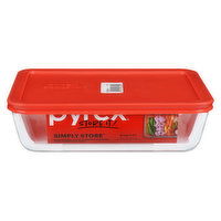 Pyrex - Rectangular Glass Container w/ Lid - 6 Cup, 1 Each