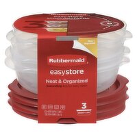 Rubbermaid - Easy Store Medium Round 4/4/6 Cup Value Pack -Racer Red, 3 Each
