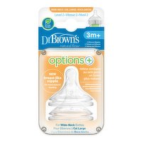 Dr Brown's - Bottle Nipple - Level 2 3m+, 2 Each