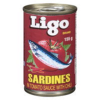 Ligo - Sardines in Tomato Sauce with Chili, 155 Gram