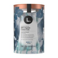 L. - Organic Cotton Tampons, Original Super, 30 Each