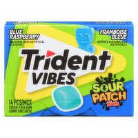 Trident - Vibes Sour Patch Kids Blue Raspberry Gum, 14 Each