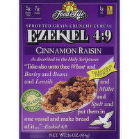 Food For Life - Ezekiel 4:9 Whole Grain Cereal Cinnamon Raisin, 454 Gram