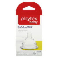 Playtex - Naturalatch Silicone Nipples 3-6M+, 2 Each