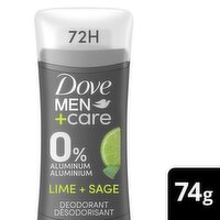 Dove - Men+Care Lime + Sage 0% Aluminum 48h Deodorant Stick, 74 Gram