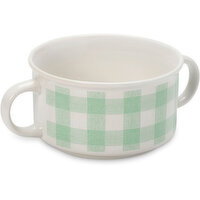 Stoneware - Soup Bowl 22Oz Green Checkered, 1 Each