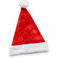 Plush - Adult Red Santa Hat with Fur Cuff, 1 Each