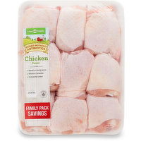 Save-On-Foods - Chicken Thighs Skin On Bone In, Raised Without Antibiotics, Family Pack, 1.05 Kilogram