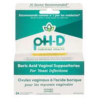 Ph-D - Boric Suppositories, 24 Each