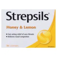 Strepsils - Lozenges - Honey & Lemon, 36 Each