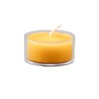 Honey Candles - Pure Beeswax T light Candle Clear Cup, 1 Each