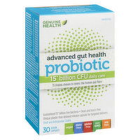 GENUINE HEALTH - Advanced Gut Health Probiotics - 15 Billion CFU Capsules, 30 Each