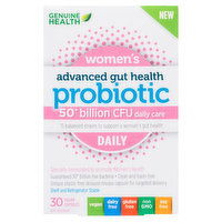 GENUINE HEALTH - Women's Advanced Gut Health Probiotic, 50 Billion CFU Capsules, Daily, 30 Each