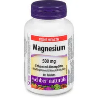 Webber naturals - MagnesiumVitamin 500mg, 60 Each