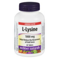 Webber Naturals - Amino Acid, L-Lysine 1000mg, 60 Each