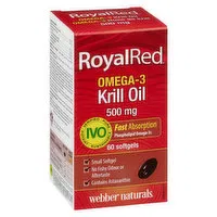 Webber Naturals - Royal Red Omega-3 Krill Oil 500mg, 60 Each