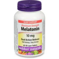 Webber naturals - Melatonin Max Strentgh - DA Release 10mg, 60 Each