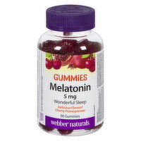 Webber Naturals - Gummies Melatonin 5 mg Cherry Pomegranate, 90 Each