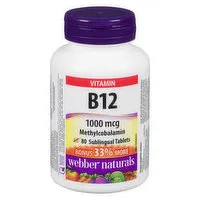 Webber naturals - Vitamin B12 100mcg, 80 Each