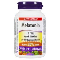 Webber Naturals - Sleep Support Melatonin 3 mg, 180 Each