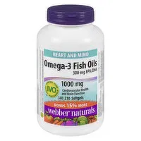 Webber naturals - Omega-3 Fish Oils 1000 mg, 210 Each