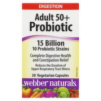 Webber Naturals - Adult 50+ Probiotic 15 Billion, Vegetarian Capsules, 30 Each