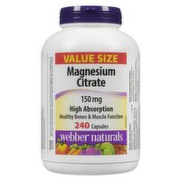 Webber Naturals - Magnesium Citrate 150 mg, Value Size, 240 Each