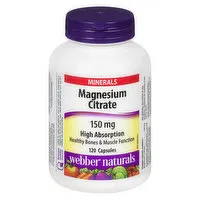 Webber Naturals - Magnesium Citrate 150mg, 120 Each