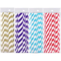 Endura - Paper Straws Striped, 25 Each