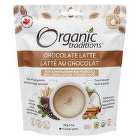 Organic Traditions - Chocolate Latte with Ashwangandha and Probiotics, 150 Gram