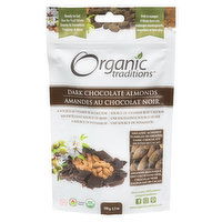 Organic Traditions - Dark Chocolate Almonds, 100 Gram