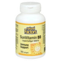 Natural Factors - VITAMIN D3 1000IU, 180 Each
