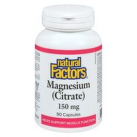Natural Factors - Magnesium Citrate 150MG, 90 Each