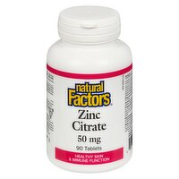 Natural Factors - ZINC CITRATE 50MG, 90 Each