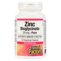 Natural Factors - Zinc Bisglycinate 25mg, 120 Each