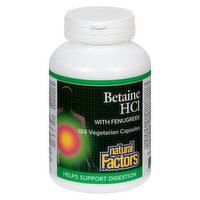 Natural Factors - Betain Hydrochloride, 180 Each