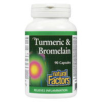 Natural Factors - Turmeric & Bromelain, 90 Each