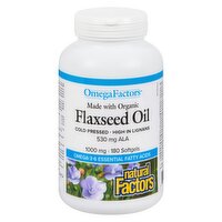 Natural Factors - Natural Factors Orgn Flaxseed Oil, 180 Each